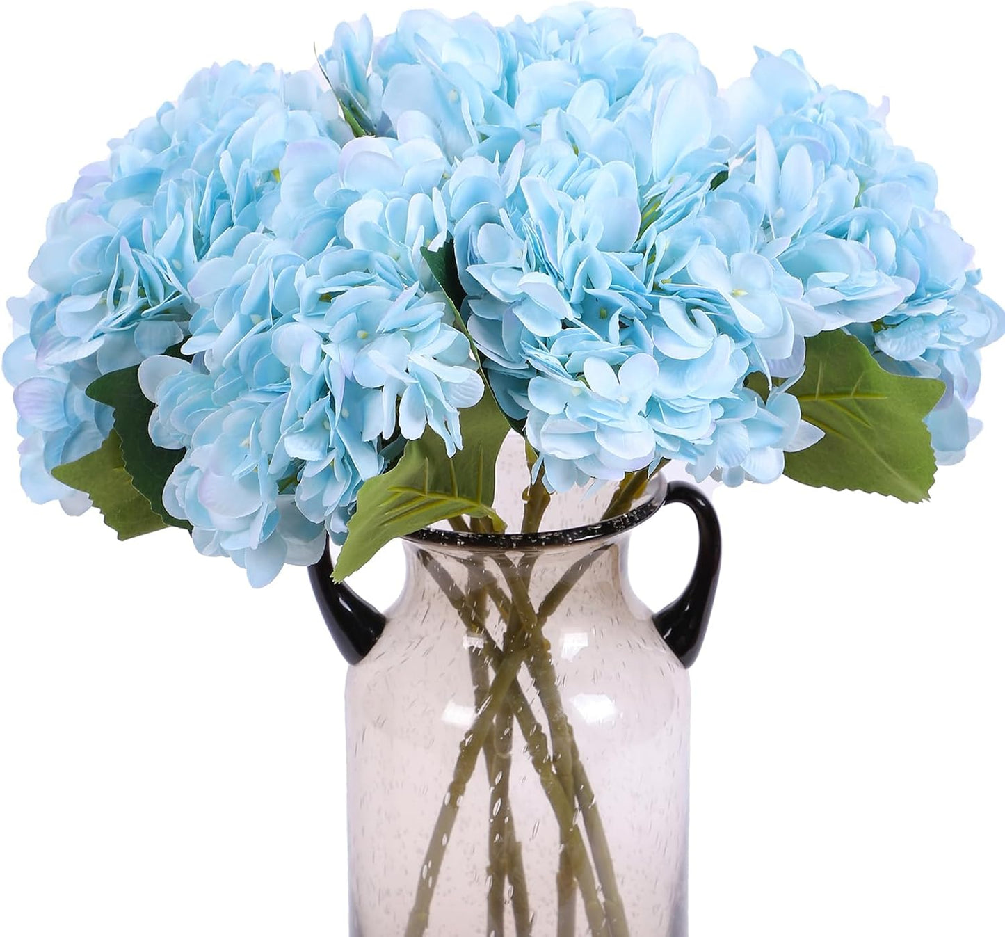Kimura's Cabin 6pcs White Hydrangea Artificial Flowers Silk Fake Hydrangeas Faux Hydrangea Flowers with Stems for Wedding Bouquets Arrangement Home Table Centerpieces Baby Shower Party Decoration