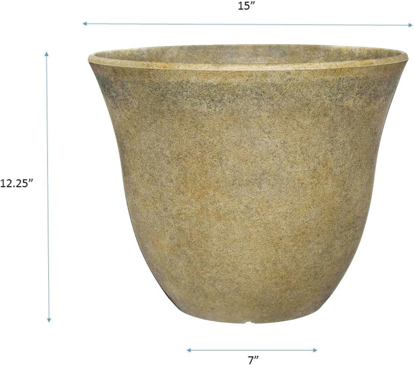 Classic Home and Garden Honeysuckle Resin Planters - Lightweight Indoor & Outdoor Plant Pots - UV-Resistant Plastic Flower Pots - Pot Planters for Flowers & Herbs (15" Distressed Copper)