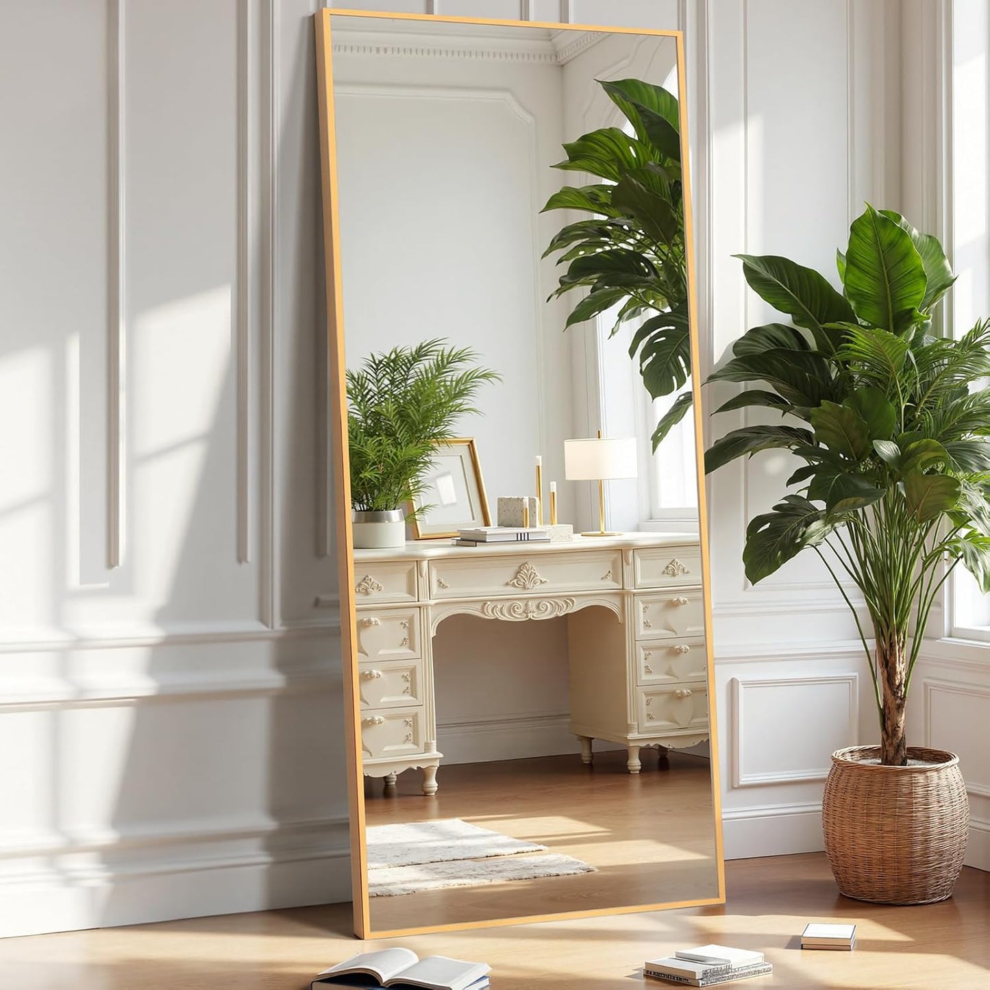 OLIXIS Black Arched Full Length Mirror 60"x16" for Bedroom, Full Body Mirror with Stand, Hanging or Leaning for Wall, Aluminum Alloy Thin Frame Floor Standing for Living Room