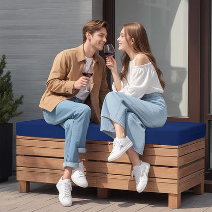 idee-home Outdoor Bench Cushion Waterproof, Bench Cushions for Outdoor Furniture, Patio Porch Swing Replacement Seat Pad with Ties for Garden Backyard, 48 x 18 Inch Red