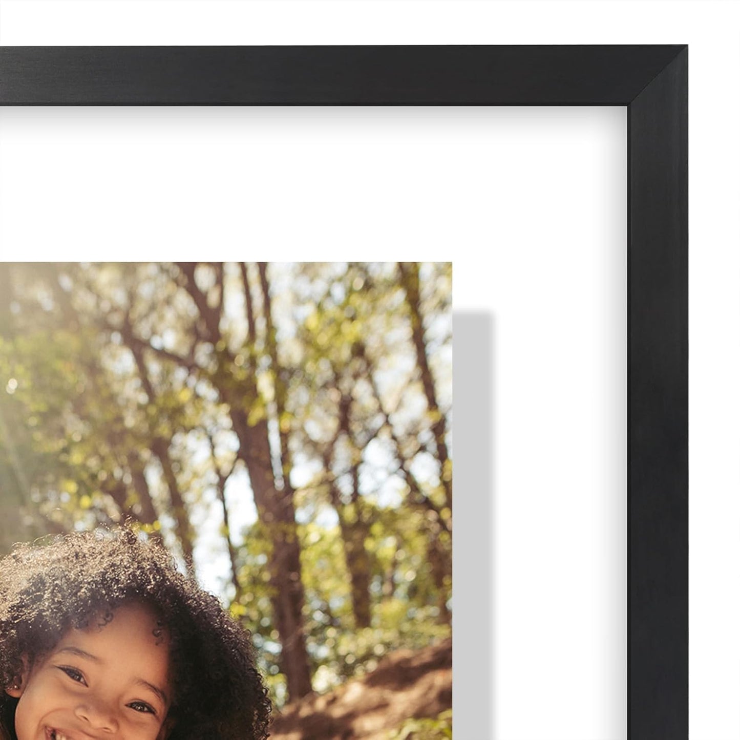 Americanflat Aluminum 11x14 Floating Picture Frame with Shatter-Resistant Glass - Use as 8x10 Picture Frame or Display 11x14 Photo - Signature Float Collection - Photo Frames for Wall Display - Black