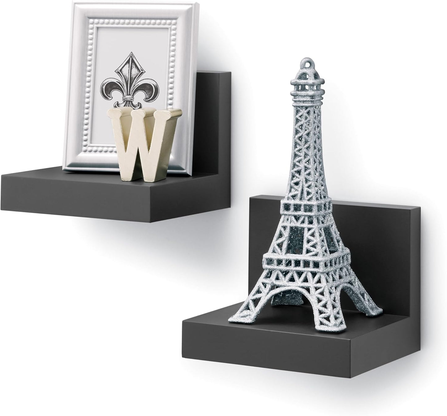 Command Display Ledges, Holds up to 2 lb, Quartz, 2 Ledges with 8 Medium Strips, Damage-Free Hanging Floating Shelf with Adhesive Strips, Personalize Living Room, Bedroom, Kids Room or Office