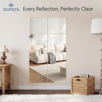 DUMOS Wall Mirror 16" x 32", Set of 2 Rectangle Window Pane Decorative Mirrors, Metal Framed Wall Mounted Mirror for Bathroom, Bedroom, Entryway