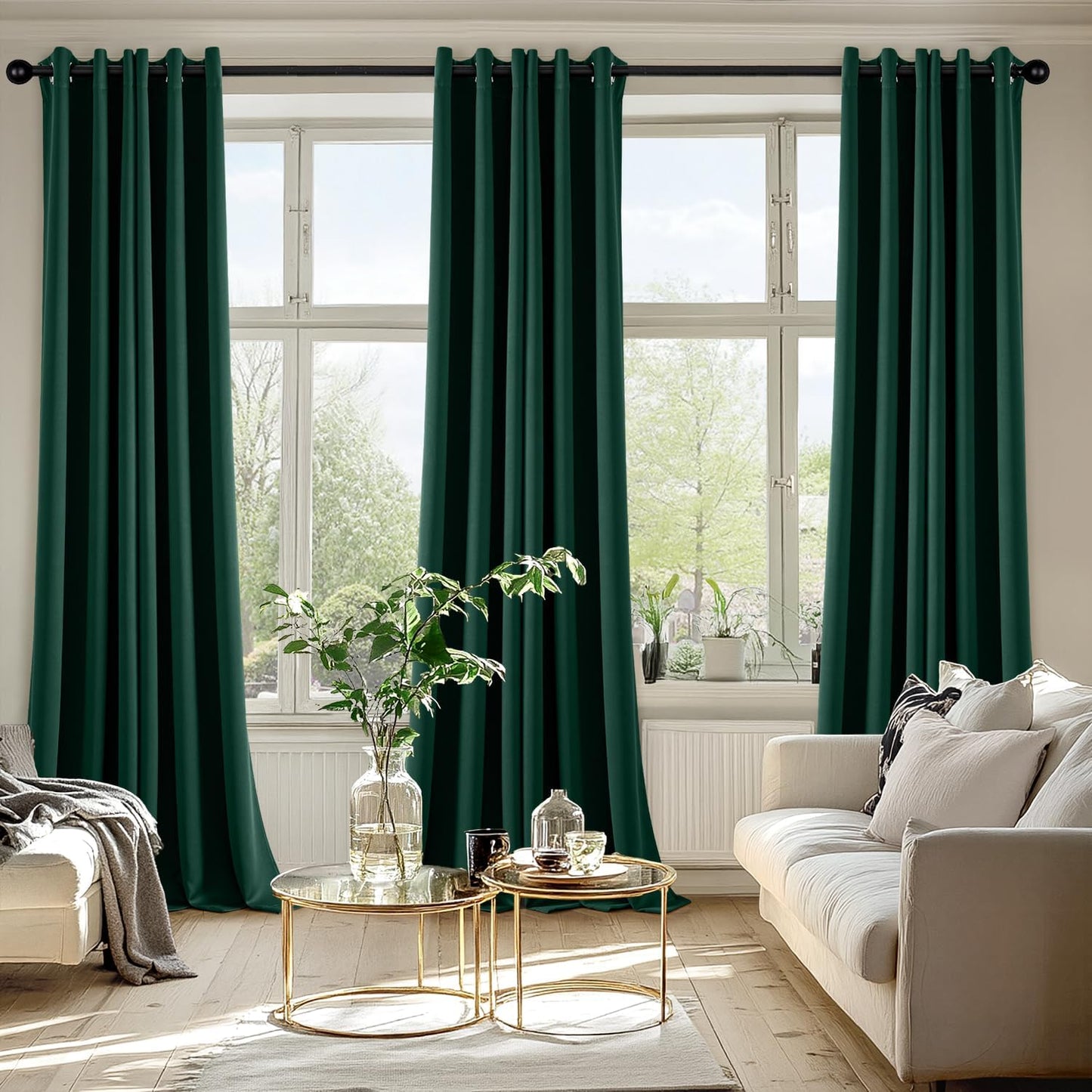 MIULEE Blackout Curtains for Bedroom Living Room 2 Panels, Thermal Insulated Room Darkening Drapes Grommet Noise Reducing Light Blocking Window Treatments 63 Inches Long 40x63 Inch Black - Colors A