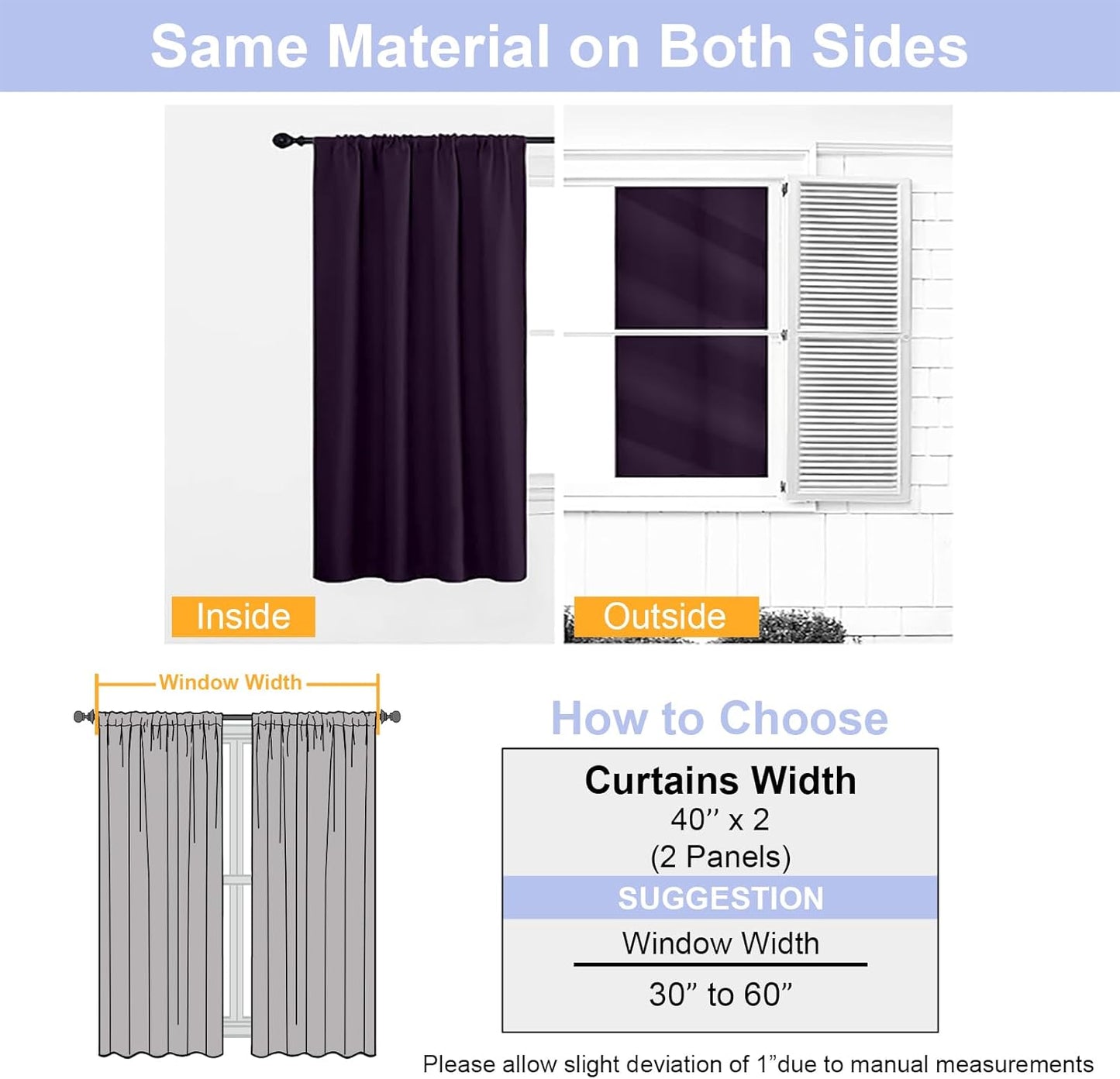 Simplebrand Ava Sage Green Blackout Curtains for Bedroom 63 Inch Length 2 Panels Set, Solid Thermal Insulated Energy Saving Rod Pocket Window Treatment Curtains Blackout Drapes, W40 x L63 Inch, Sage - Colors B