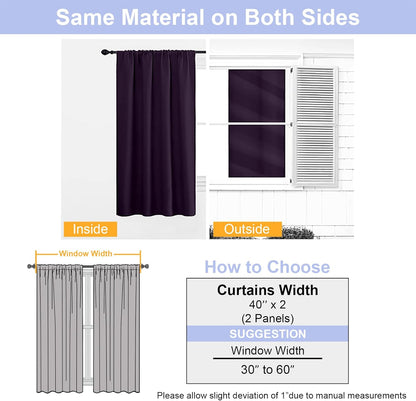 Simplebrand Ava Sage Green Blackout Curtains for Bedroom 63 Inch Length 2 Panels Set, Solid Thermal Insulated Energy Saving Rod Pocket Window Treatment Curtains Blackout Drapes, W40 x L63 Inch, Sage - Colors B