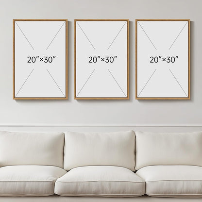Large Framed Neutral Abstract Wall Art for Living Room, 3 Piece Modern Canvas Prints Paintings Artwork for Walls, Black and Beige Pictures for Living Room Hallway Stair Office Wall Decor 24x36 Inch