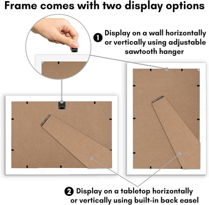 Americanflat 12x18 Poster Frame with Shatter-Resistant Glass - Signature Collection - Gallery-Style Frames Made of Engineered Wood - Photo Frame for Wall Display - Black - Colors A