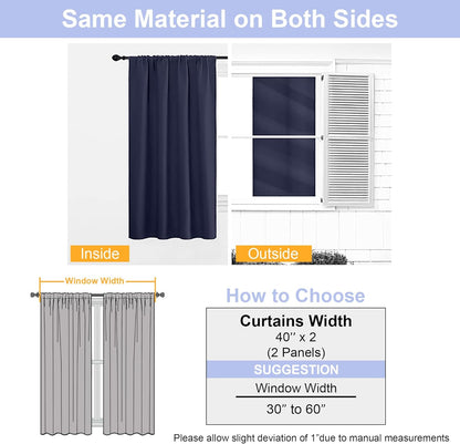 Simplebrand Ava Sage Green Blackout Curtains for Bedroom 63 Inch Length 2 Panels Set, Solid Thermal Insulated Energy Saving Rod Pocket Window Treatment Curtains Blackout Drapes, W40 x L63 Inch, Sage - Colors B