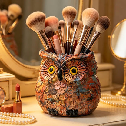Owl Planter, Owl Succulent Pots, Funny Plant Pots Indoor/Outdoor, Decorative Garden Flower Pot, Cute Small Planters for office Home Decor, Unique Statue Figurine Gifts for Women Mother Teacher Red