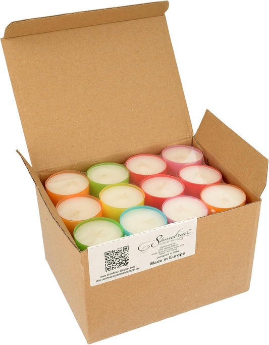 Stonebriar 96 Pack Multicolor Unscented 6 to 7 Hour Long Burning Tea Light Candles