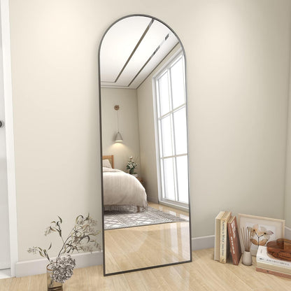 Koonmi 30"x71" Arched Full Length Mirror, Gold Large Floor Mirror with Aluminum Alloy Frame, Standing Hanging or Leaning Wall-Mounted Full Body Mirror for Living Room and Bedroom