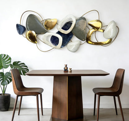 Roivikis Large Metal Wall Art Decor, 3D Abstract Lotus Leaves Wall Handcrafted Modern Decoration for Indoor Outdoor for Living Room, Bedroom, Entryway 52" x 24"