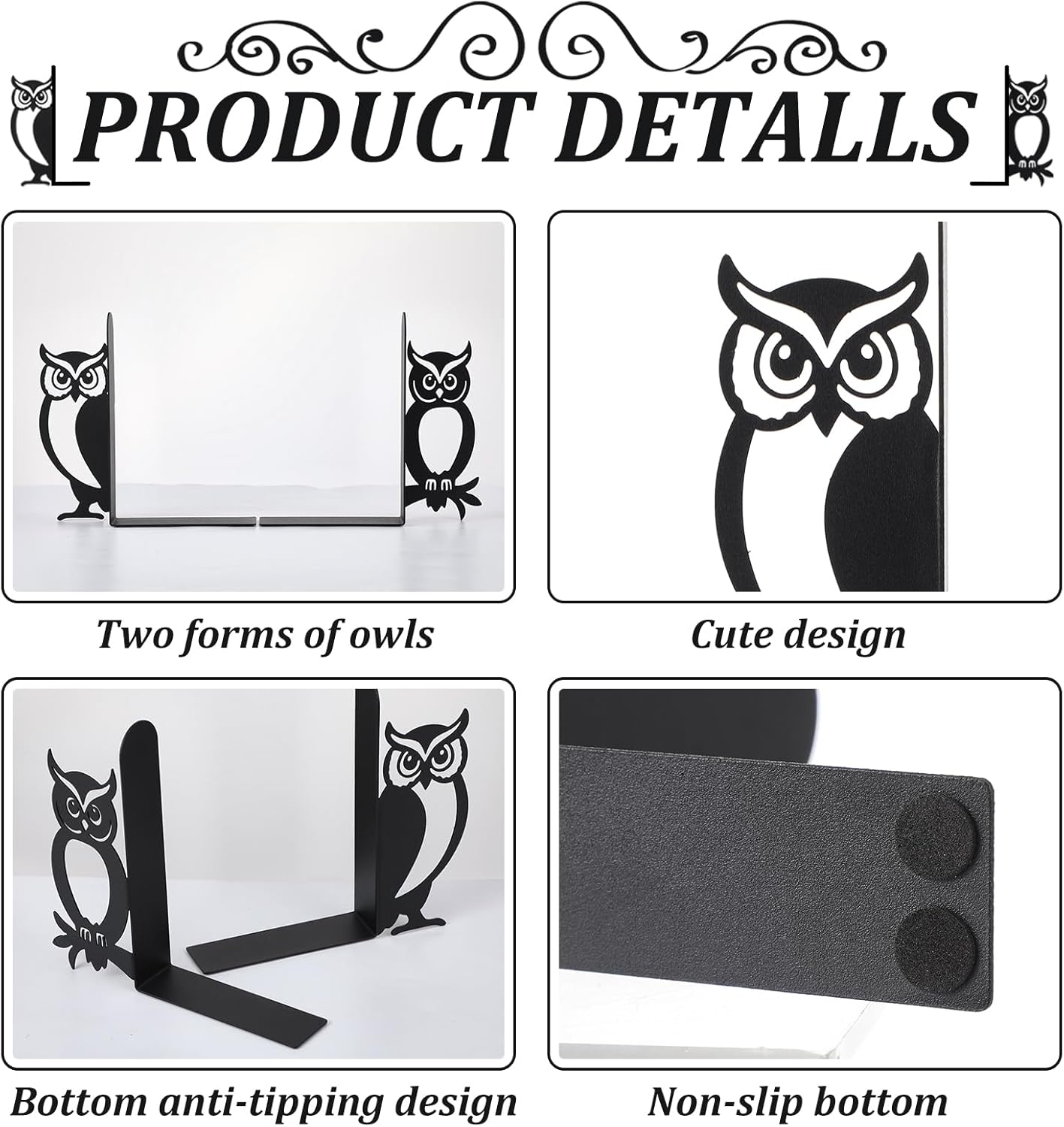 Geelin Peeping Cat Metal Bookends Set of 2 Cute Book Ends for Shelves Decorative Bookshelf Home Office Desk Bookshelf Decor Gift for Cat Lovers and Reading Enthusiasts