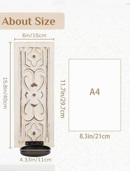 Farmhouse Wood Candle Sconces Wall Decor - Set of 2 Walasis Rustic Wall Candle Holder Decorative Carved Brown Candle Sconce Farmhouse Art Distressed Pillar Candles Holder for Fireplace Decor