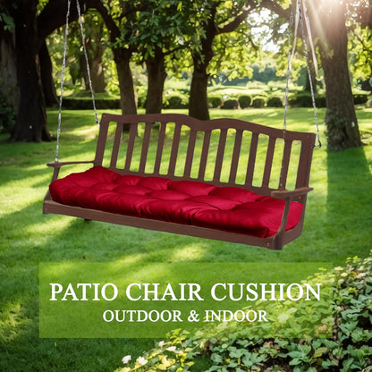 MTMR Outdoor Bench Cushion-44X19 Water-Repellent Tufted Porch Swing Cushions with High Elasticity PP Cotton and Ties Fade-Resistant Patio Outdoor Chair Cushion for Bench Furniture, Indoor Seat Cushion