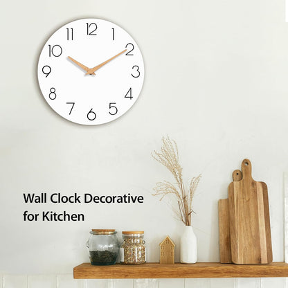 cicininc Wall Clock, Gray Silent Non-Ticking, Decorative Battery Operated Wall Clocks for Bedroom, Kitchen, Home, Office, School, Hotel (8 Inch)
