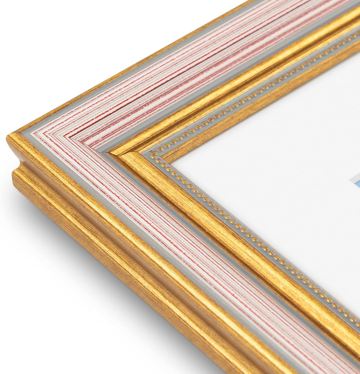 Golden State Art,11x14 Ornate Picture Frame for 8x10 Photo with Mat or 11 x 14 Prints without Mat,Real Glass Wall Display(Color:Green Gold)