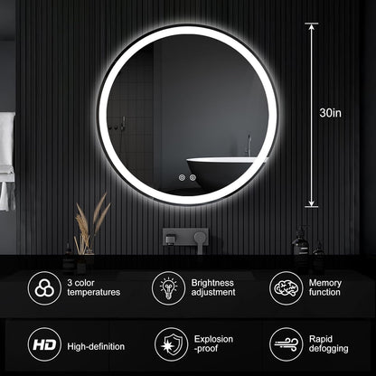 NEWBULIG 20IN Round Bathroom Wall Mirror, Modern Vanity Mirrors for Over Sink, HD Glass Decorative for Entryway, Bedroom & Living Room, Gold