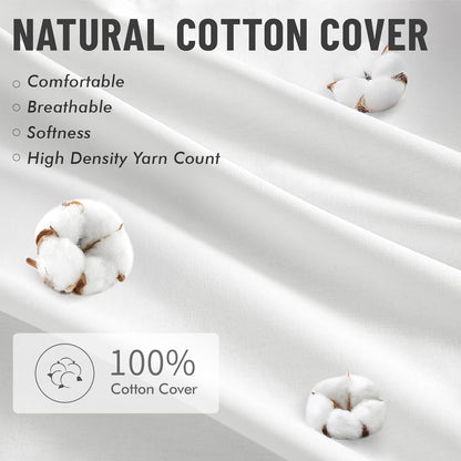 MIULEE 18x18 Pillow Inserts with Cotton Cover,Set of 4 100% Virgin Microfiber Throw Pillows for Couch Sofa and Bed