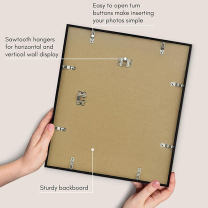 Americanflat 24x36 Poster Frame with Polished Plexiglass - Streamline Collection - Thin Border Picture Frame for Wall Display - Hanging Hardware Included - Black - Colors B