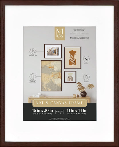 MCS Canvas Float Frames 8x10 Frame, Black Frame for Finished Canvases, Vertical & Horizontal Wall Hanging Frame with Adhesive for Canvas Paintings (1-Pack)