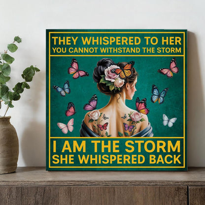 Inspirational Farmhouse Canvas Print Wall Art Decor One Small Positive Thought in the Morning Can Change Your Whole Day Sign Painting Plaque Rustic Home Decoration (8 X 8 Inches, Framed)