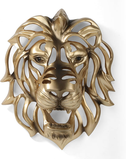 UITWMKTG 5 Pack Animal Head Wall Decor Gold Wall Sculpture Home Decor for Office Bedroom Modern Decor for Men Women