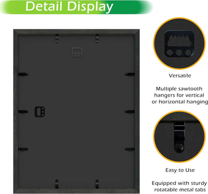 FrameWorks 11” x 14” Dark Oak Wooden Shadow Box Frame – Display Case with Soft Felt Back, Memory Box with Tempered Glass, Display Box with Elegant White Ball Push Pins, Wooden Flower Box