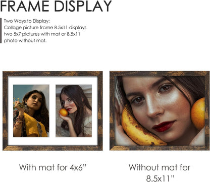 DUENPY 14x26 Collage Picture Frame 4x6 Collage Picture Frame Displays Twelve 4x6 inch Photos Available Horizontal Wall Mounting Display and Vertical Black - Colors B