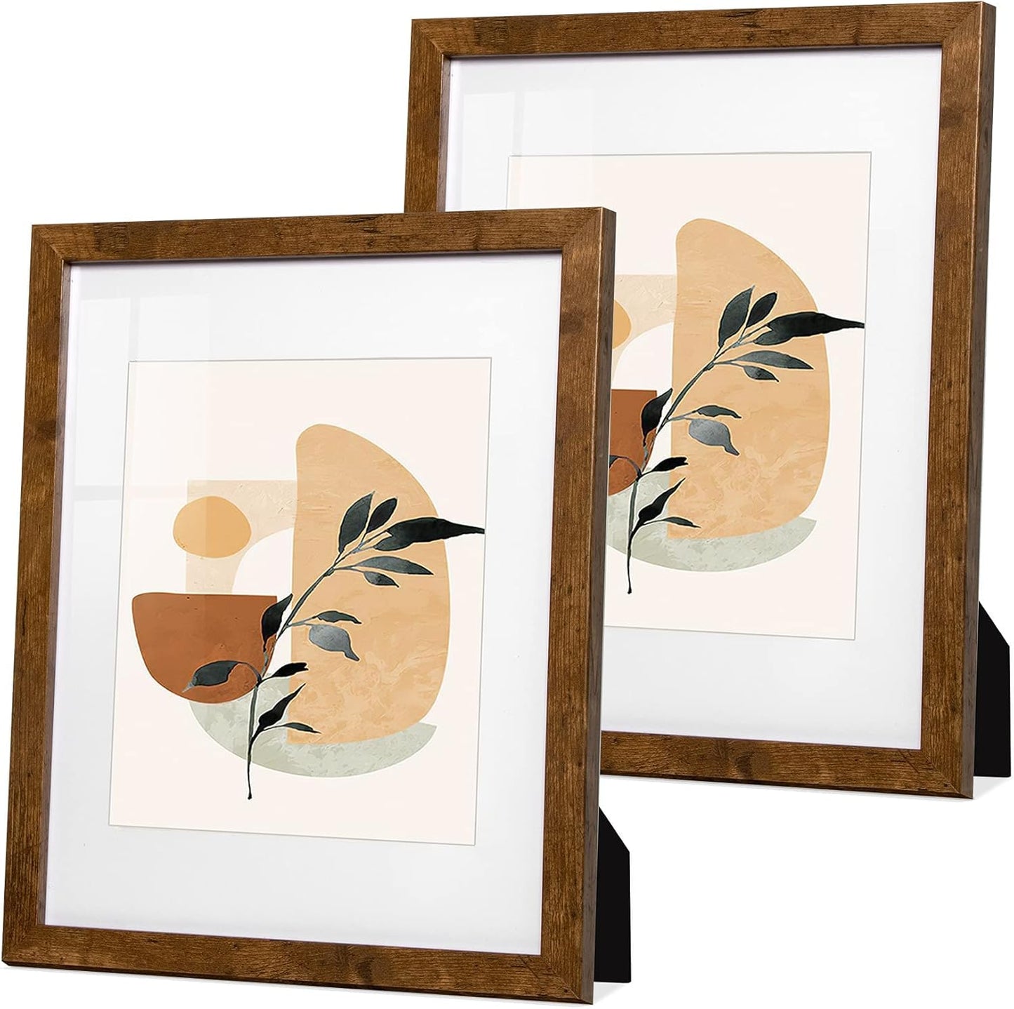 Sonefreiy Floating Picture Frames 8x10 Set of 2, Wooden Photo Frame Double Glass Pressed Flower Frames 5x7 Wall and Tabletop Display Mothers Day Gift for Family Friends Wedding