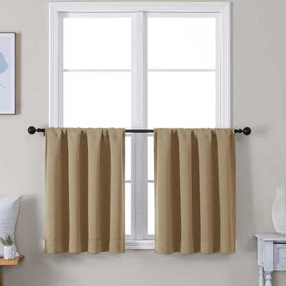 Simplebrand Ava Sage Green Blackout Curtains for Bedroom 63 Inch Length 2 Panels Set, Solid Thermal Insulated Energy Saving Rod Pocket Window Treatment Curtains Blackout Drapes, W40 x L63 Inch, Sage - Colors C