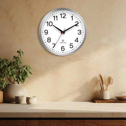 AKCISOT Wall Clock, Modern Small Wall Clocks Battery Operated 8 Inch, Silent Non-Ticking Analog Classic for Office, Home, Bathroom, Kitchen, Bedroom, School(Black)