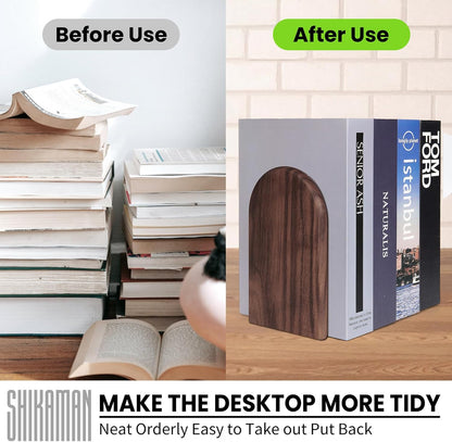 Book Ends,1 Pair Bookends Wood Book Ends Universal Economy Bookend