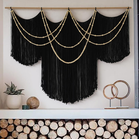 Flber Macrame Wall Hanging Macrame Wall Decor Large-Scale Tie-Dye Tapestry Living Home Room Wall Decor 57" Wx 35" L