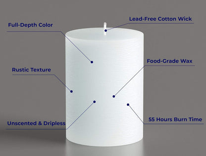 Melt Candle Pillar Candles, 3 Pack - Unscented Candles for Home, Church, Weddings, & More - 3" x 4", Ivory
