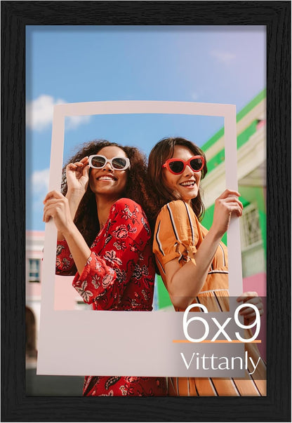 Vittanly 11x14 Picture Frame, Display Pictures 8x10 with Mat or 11x14 without Mat, Photo Frame for Wall Mounting, Black, 1 Pack - Colors A