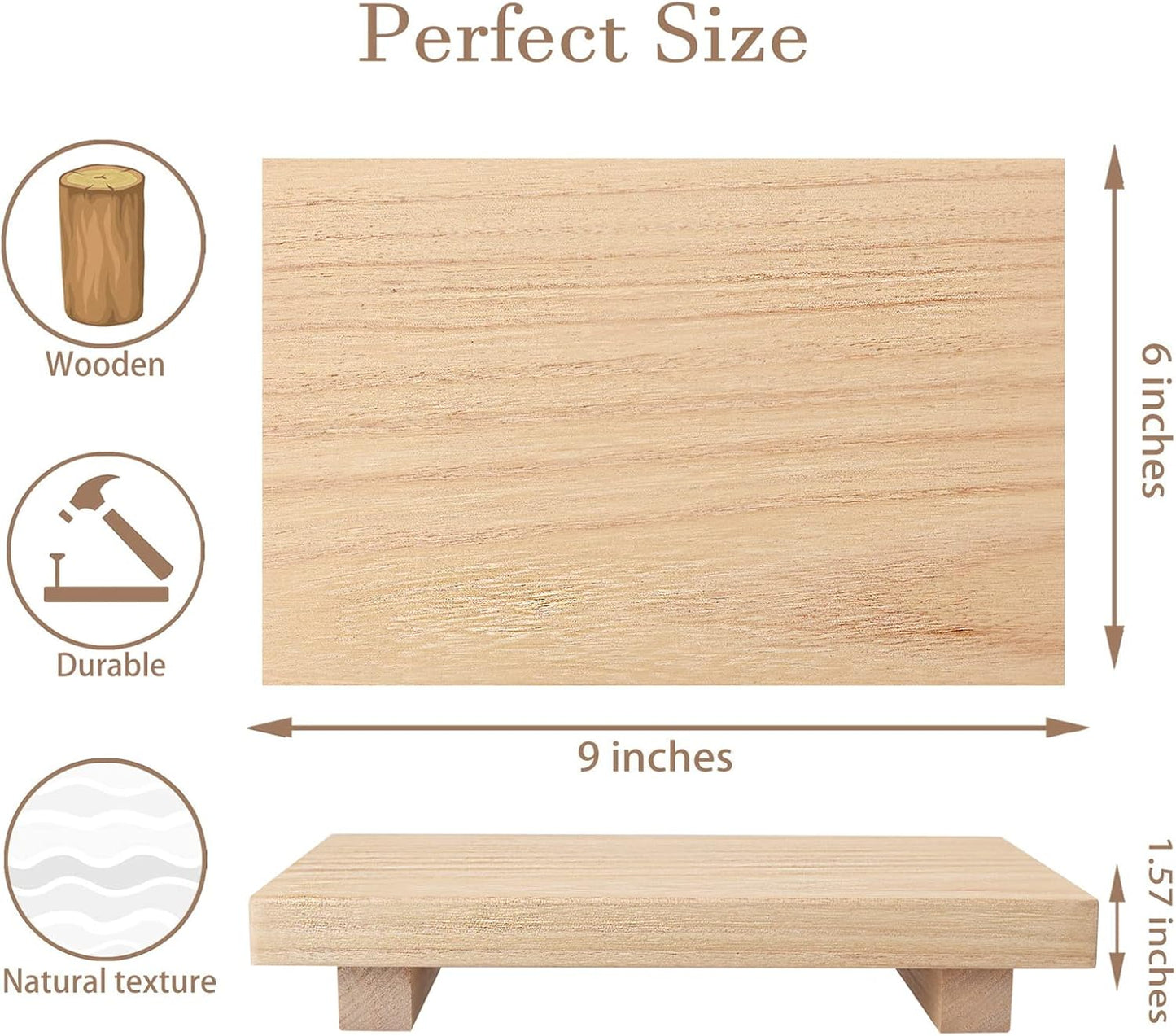 zoocatia Small Wood Tray Pedestal Stand Farmhouse Bathroom Decor Decorative Wooden Riser Kitchen Soap Dish Holder for Vanity, Counter, Sink, Brown