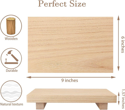 zoocatia Small Wood Tray Pedestal Stand Farmhouse Bathroom Decor Decorative Wooden Riser Kitchen Soap Dish Holder for Vanity, Counter, Sink, Brown