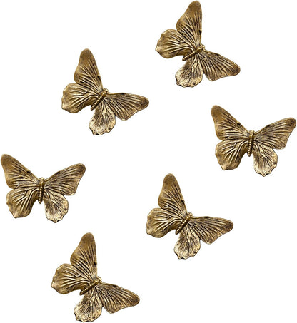 GUSFREUD 3D Butterfly Wall Decor Set – Resin Wall Decorations for Living Room, Bedroom, Garden, Yard, Outdoor and Gallery Walls - Antique Copper - Set of 3