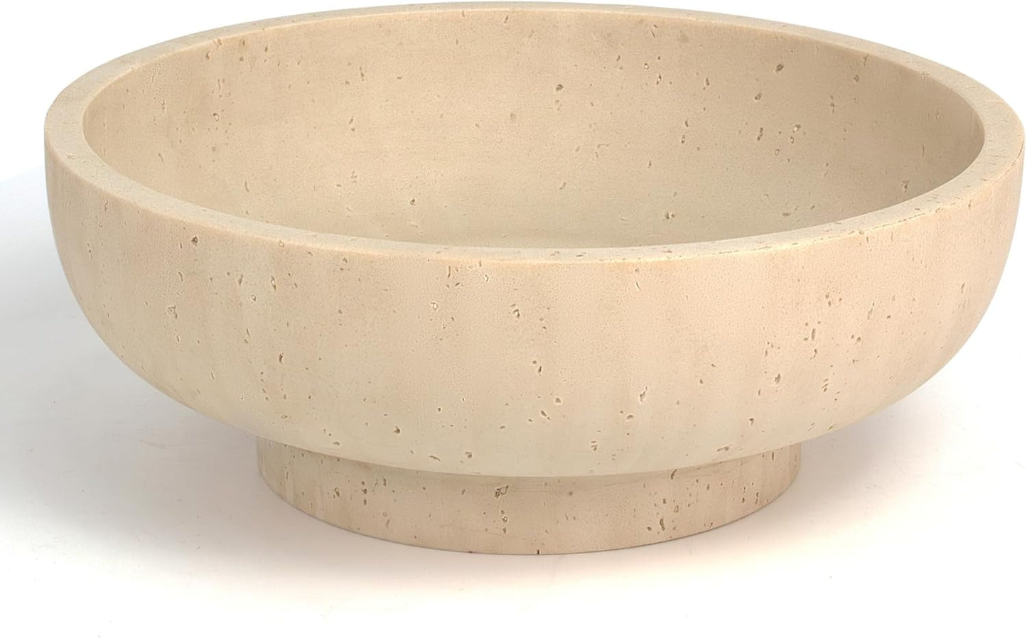 YMXYJM Large Decorative Bowl, Modern Handicraft Resin Bowls for Home Decor, Decorative Fruit Bowl for Kitchen Counter, Stylish Key Bowl for Entry Table, Artificial Stone Resin Beige