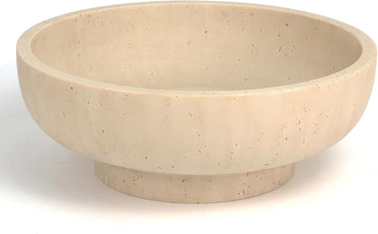 YMXYJM Large Decorative Bowl, Modern Handicraft Resin Bowls for Home Decor, Decorative Fruit Bowl for Kitchen Counter, Stylish Key Bowl for Entry Table, Artificial Stone Resin Beige