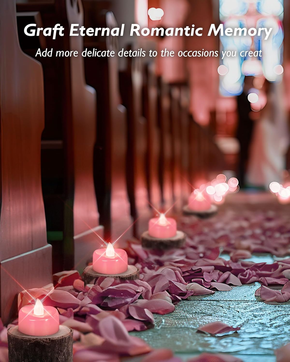 merrynights LED Candles, Tea Lights Candles Battery Operated Bulk, 50-Pack Long-Lasting 200 Hours Flameless Tealight Candles, Realistic Tea Lights for Christmas Halloween Wedding, 1.5'' D X 1.25'' H