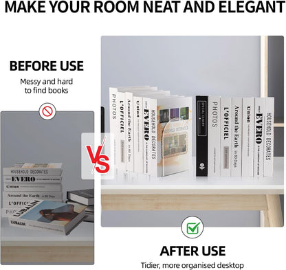 Adwikoso Book Ends for Shelves Clear Acrylic Bookends for Heavy Books Organizer Book Stopper to Hold Books for Home Office School and Desktop Decoration(Circular Arc) (8)