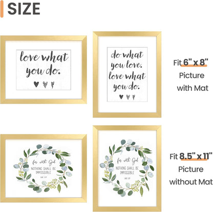 upsimples 5x7 Picture Frame Set of 10, Display Pictures 4x6 with Mat or 5x7 Without, Multi Photo Frames Collage for Wall or Tabletop Display, Black