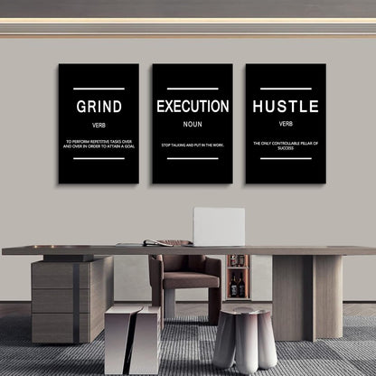 Inspirational Canvas Painting Wall Art -EPHANY ART,Mindset Quotes Prints, Success Framed Entrepreneur Poster Positive Quotes Wall Poster for Home Office Workplace (M-3pcs,12x16inchx3pcs)