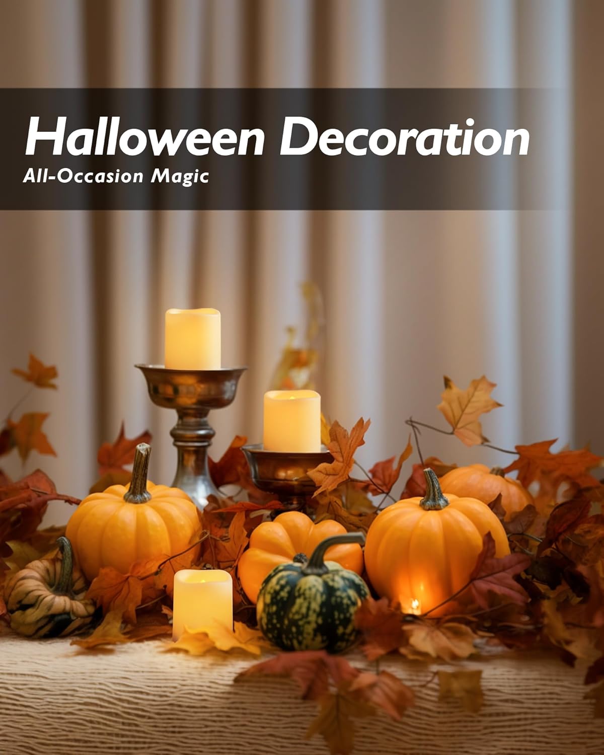 Homemory 24Pack Flickering Flameless Votive Candles,200+Hour Electric Fake Candles,Battery Operated LED Tealight for Wedding,Outdoor,Table,Halloween,Christmas Decor(Warm White,Battery Included)