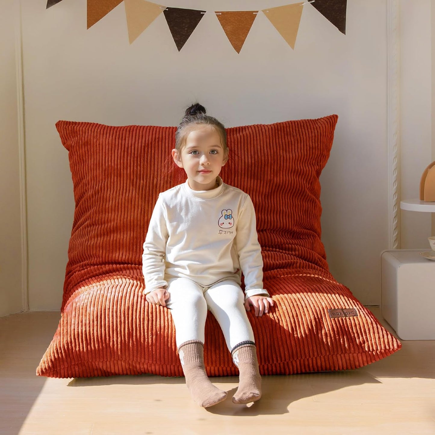 MAXYOYO 3 in 1 Kids Bean Bag Chair Couch, Convertible Chair Folds from Bean Bag to Lounger, Child Floor Sofa for Gaming, Reading, Floor Mattress with High-Density Foam Filling