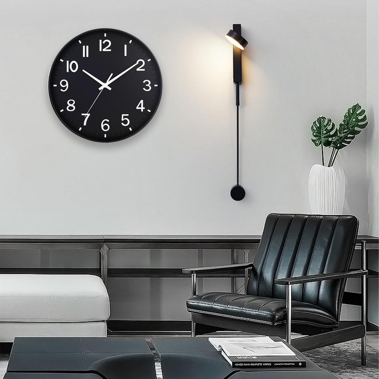 HZDHCLH Wall Clocks Battery Operated,12 inch Silent Non Ticking Modern Wall Clock for Living Room Bedroom Kitchen Office Classroom Decor (Olive Green and Gold)