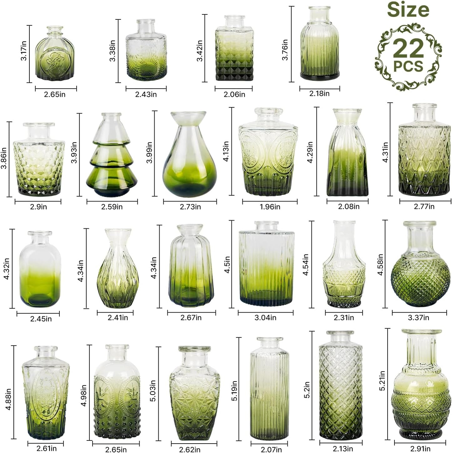 Clear Glass Bud Vase Set of 12 Pcs,Small Bud Vases in Bulk,Glass Crystal Flower Vases Table Centerpieces for Party Event Wedding Decor Baby Shower Decorations (Clear, 12 Pcs)